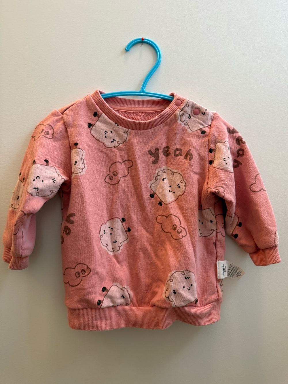 Balabala Baby Pink Clouds Crewneck – 6–9 months baby girl sweater